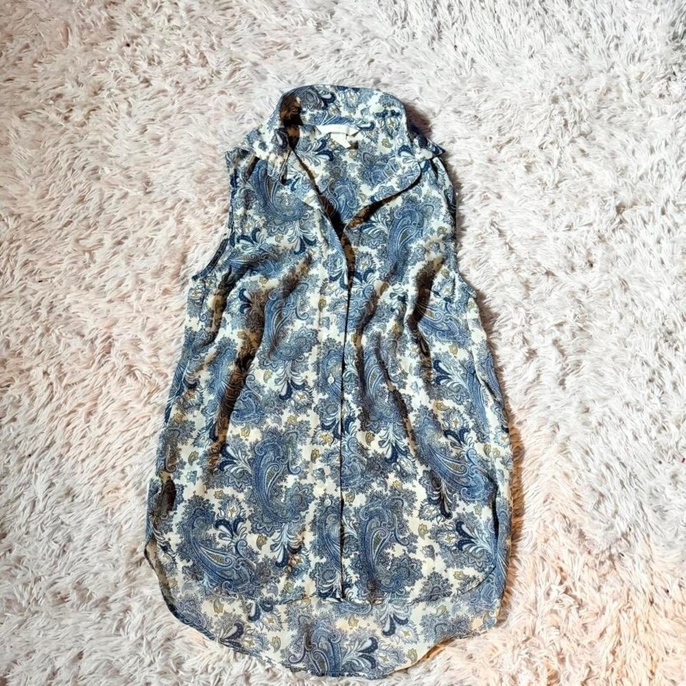 Flowy Ethereal Paisley Boho Goddess Sheer Prairie Fairy Layering Top Womens 4
